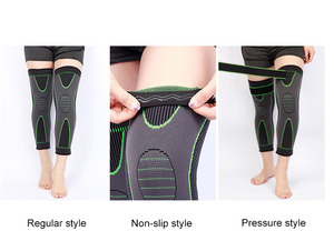 Rodillera de levantamiento de pesas para gimnasio, 3d rodillera de punto, almohadilla larga de compresión, Orto, manga de rodilla para baloncesto - Product Image 3