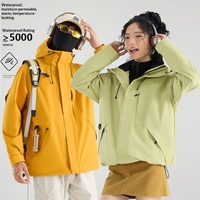 Veste coupe-vent à capuche pour femmes et hommes, 3 en 1, deux pièces, respirante, coupe-vent, imperméable, pour la randonnée et le camping