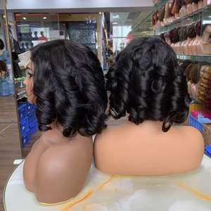 Perruques Romance Curl 4x4, 12 pouces, cheveux humains super double drawn, cheveux humains non traités, prix de gros - Product Image 2