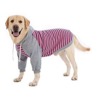 Sweat à capuche rayé pour animaux de compagnie, collection Hiver-Printemps, directement de l'usine, MOQ 200, vêtements pour grands chiens (Golden Retriever, Alaskan <span class=keywords><strong>Malamute</strong></span>) - Product Image 3