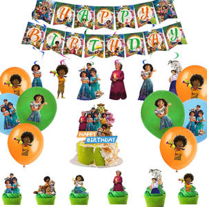 อุปกรณ์ตกแต่งงานปาร์ตี้เด็ก ชุดอุปกรณ์<span class=keywords><strong>ว</strong></span>ันเกิดเด็กผู้หญิง <span class=keywords><strong>ลา</strong></span>ยการ์ตูนเมริเบล มาดริด จากภาพยนตร์ Encanto ประกอบด้<span class=keywords><strong>ว</strong></span>ยป้ายแบนเนอร์ <span class=keywords><strong>คั</strong></span><span class=keywords><strong>พ</strong></span><span class=keywords><strong>เค้ก</strong></span>ท็อปเปอร์ และลูกโป่ง - Product Image 2