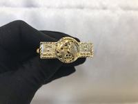 Op maat gemaakte trendy ring van roestvrij staal met 18K vergulding, dubbele cartoonring, schattig juweel als cadeau