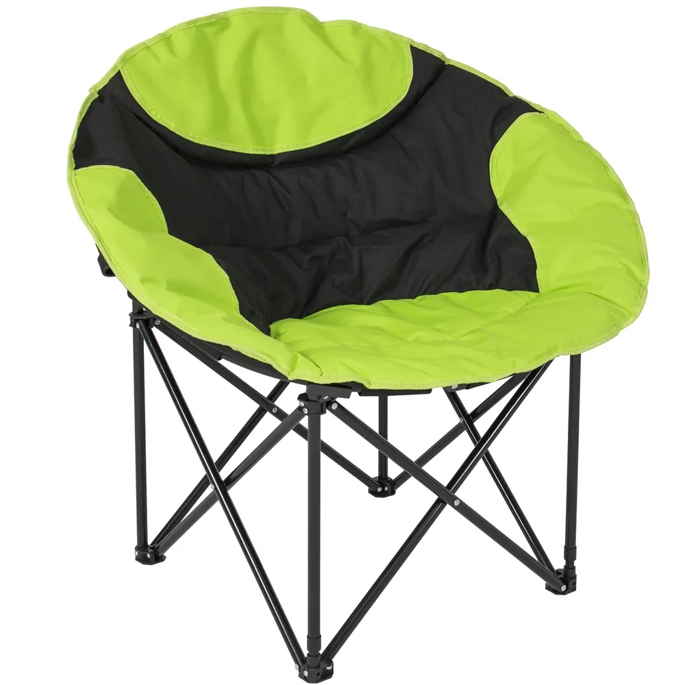 Chaise d'extérieur pliable pour le camping, confortable, forme ronde, lune, logo personnalisé, vente en gros