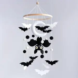Halloween Bat Baby Crib Mobile Black And White Nursery Mobile