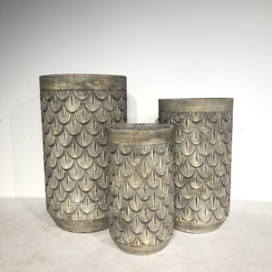 กระถางปลูกต้นไม้ทรงสูงทำจากปูนธรรมชาติ สไตล์วินเทจ เป็นมิตรกับสิ่งแวดล้อม ทนทานต่อการกัดกร่อน เหมาะสำหรับใช้ในสวนกลางแจ้ง - Product Image 6