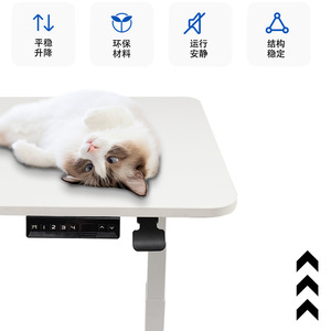 Electric Height Adjustable Desk 1400mm x 700mm <b>Foldable</b> Tiltable Movable Computer Desk for <b>Small</b> Apartments - Product Image 4