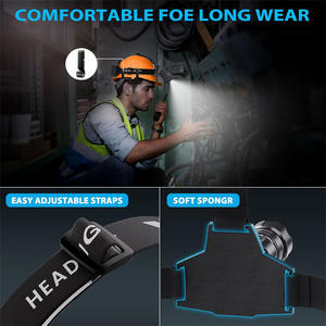 Super lumineux course nuit marche randonnée poisson lumière extérieure pêche cyclisme Camping lampes frontales - Product Image 2