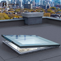 Puits de lumière en verre pour toit en aluminium à rupture de pont thermique avec double vitrage insonorisé pour les maisons à toit plat, utilisation en extérieur et en entrepôt
