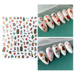 Cinq et dix GMPC/Sedex/ISO/EUDR gros arbre de noël Santa renne <span class=keywords><strong>Nail</strong></span> <span class=keywords><strong>Art</strong></span> autocollant dessin animé adhésif ongles autocollant pochoirs - Product Image 3