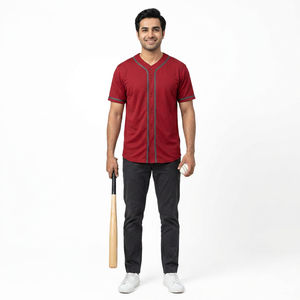 เสื้อเบสบอลผ้าโพลีเอสเตอร์น้ำหนักเบาระบายอากาศได้ดีเสื้อเบสบอล100% - Product Image 1