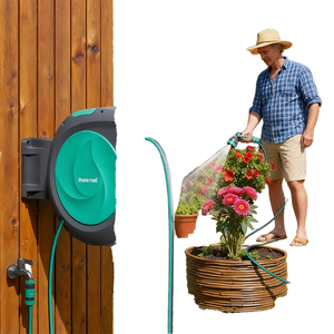 Enrouleur de tuyau d'arrosage mural en plastique durable rétractable haute pression - Product Image 2