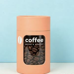 Cilindro de Papel Kraft de Grado Alimenticio de Lujo Personalizado con Ventana, Caja de Embalaje para Granos de Café y Té - Product Image 3