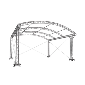 Sistema de Truss de Aluminio para Eventos de <span class=keywords><strong>DJ</strong></span>, Fachada Blanca/Negra, Truss Arqueado de 6.56', Mesa Desmontable y Fachada - Product Image 1