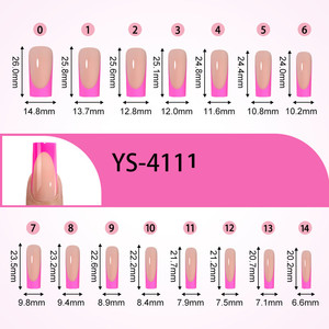 Nuevas Uñas Postizas Francesas Desmontables de Cinco Colores, Estilo Stiletto, Cuadradas, Tipo Ataúd, Cobertura Total, en Bolsa/Caja OPP - Product Image 3
