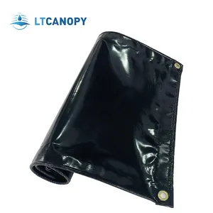 Litong ignífugo impermeable 600gsm negro PVC recubierto de lona para camión