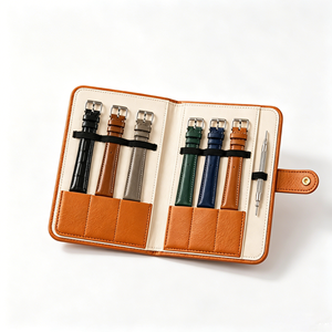Eco-friendly 6 Capacity <b>Watch</b> Strap Storage Book Wholesale Microfiber Inner Lining For Multiple <b>Watch</b> Belt Daily Collection - Product Image 3