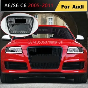 Grille de pare-chocs avant supérieure style RS6 pour Audi A6/S6 C6 2005 2006 2007 2009 2010 2011 - Product Image 1