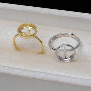 Ensemble de bagues Mabey avec pendentif sans aiguille en argent S925, plateau vide pour incrustation de perles 10-12 mm, accessoires de fabrication de bijoux DIY 3182 - Product Image 4