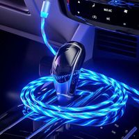 Cable de luz LED para cargador de teléfono móvil, Cable de carga rápida 3A, Micro USB brillante para Samsung y iPhone