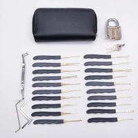 Kit de crochetage de serrures de bonne qualité en acier inoxydable léger, 24-en-1, 20 outils de crochetage, avec étui zippé pour usage domestique