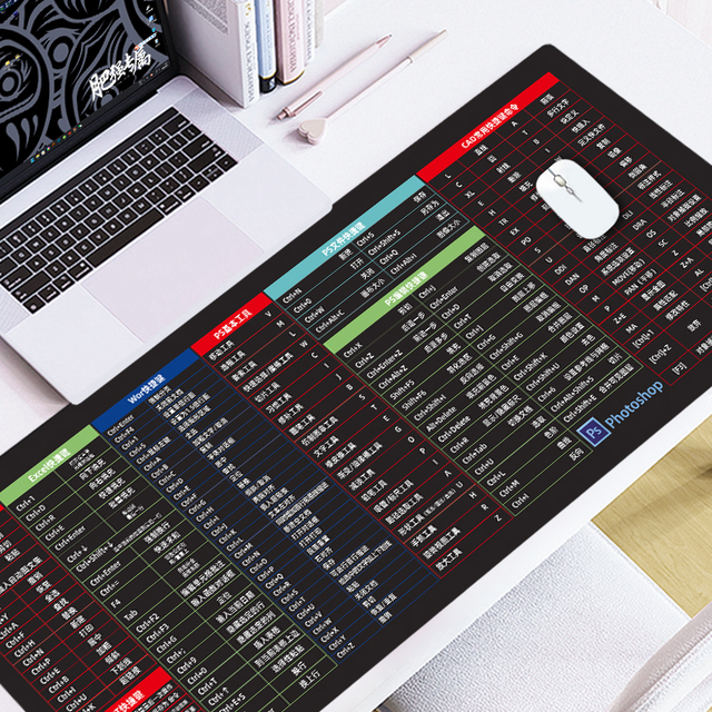 Excel Shortcuts Cheat Sheet Mousepad Large Non-Slip Desk Mat with Keyboard Shortcut Keys in Stock