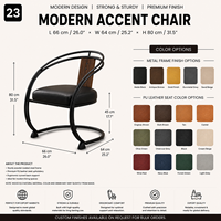 Fauteuil d'appoint moderne avec siège rembourré confortable, élégant fauteuil lounge pour salon, chaises de salle à manger, bureau et réception