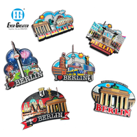 Souvenir de voyage écologique Melbourne Aimant de réfrigérateur Autocollants magnétiques en bois multicouche imprimés sur mesure avec dôme époxy 3D