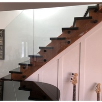 Balustrade d'escalier de luxe en verre trempé, cm, design à pied