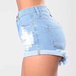 Sexy Frauen Längste Sommer Blau Mini Shorts In Engen Kurzen Jeans