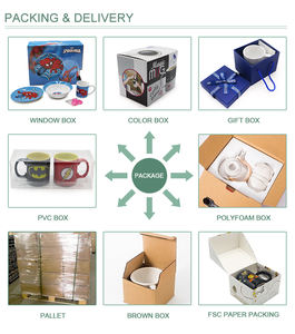 Juegos de vajilla de cerámica con impresión de logotipo personalizada, juegos de vajilla de cerámica pintados a mano de 3 piezas con tazas <span class=keywords><strong>y</strong></span> tazón, taza china barata - Product Image 5