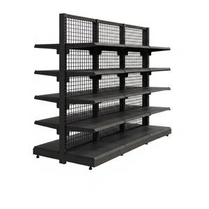 Double-Sided Heavy Duty Metallic Powder Coated 40-120kg Capacity Snack Racks Freestanding Supermarket Equipment Shelves Shelf - Product Image 1