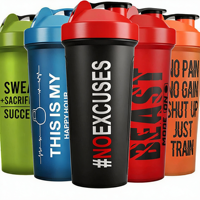 Bouteille de protéines portable, anti-fuite, sans BPA, pour la salle de sport, avec logo personnalisé et boule mélangeuse
