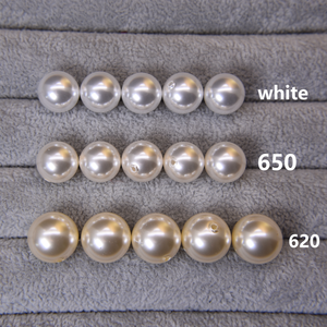 高品質クリームハーフドリルスワロフスキーカラーイミテーションパールビーズラウンドガラスビーズジュエリーメイキングルーズパール-在庫販売 - Product Image 5