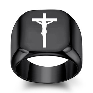 Cross <b>Ring</b> 18MM Stainless Steel 304 Unisex Fashion Minimalist Gift Jewelry - Product Image 4
