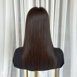 ท็อปเปอร์ผมลูกไม้สีน้ำตาลเข้ม ขายส่ง พร้อมส่ง สำหรับผู้หญิงผิวขาว ผมแท้เวอร์จินจากยุโรปและรัสเซีย พร้อมกิ๊บติด - Product Image 3