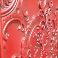 Imperméable à l'eau PL19 Antiquités Rouge Goutte Plafond Carreaux Peel Stick Carré Art Panneaux Muraux Faux Étain Déco Style Carré Plafond Carrelage Forme