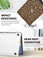 Housse de protection pour ordinateur portable en cuir PU léopard personnalisé, coque rigide en plastique pour MacBook Neo 13 pouces Air 13.6 15 Pro 14 16 pouces pour femmes