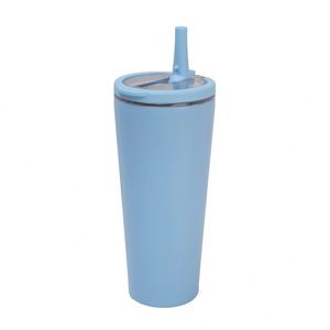 Arrival Customized 24Oz Stainless Steel Thermos Cup Ring Handle Office Foldable <b>Straw</b> Modern Vacuum Tumbler Wholesale New - Product Image 2