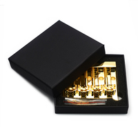 Electric Bass Guitar Bridge Zinc Alloy Polished Finish 7/5-Hole Straight Stringing Board Gold Color