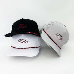 قبعة بيسبول رياضية مخصصة للرجال بتصميم عصري وتطريز، قبعة جولف عالية الجودة بخمسة ألواح وثقوب ليزر وحبل - Product Image 5