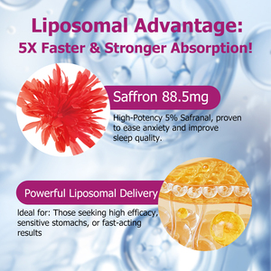 Gouttes liquides de safran liposomal en gros OEM avec Ashwagandha pour soutenir la santé du cerveau et favoriser la fonction énergétique - Product Image 3