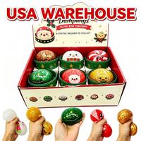 Squishies de Noël en forme de boulettes de pâte vapeur, jouet anti-stress souple à remontée lente, coloré, en provenance de l'entrepôt américain