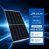 Modules solaires JA Solar JAM54D40-LB N-type 465W 470W en gros, bifaciaux avec technologie MBB à demi-cellules, double vitrage, monofaciaux