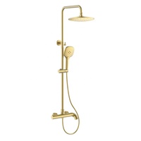 Kit mitigeur de robinet de douche mural 3 voies en laiton de luxe avec barre coulissante ensemble de douche de pluie de salle de bain