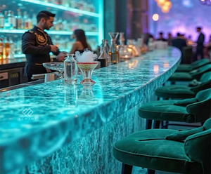 Luces Led de mármol blanco Whine bar Designs Juice bar Counter para restaurante - Product Image 4