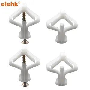 Elehk顶级品质10毫米聚乙烯白色墙塞塑料锚塞蝴蝶墙锚塑料墙塞