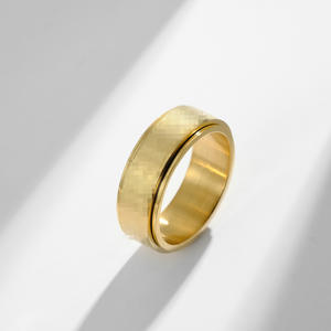 Stainless Steel <b>Ring</b> Gold Black Silver Unisex Fashion Jewelry Geometric Shape Gift - Product Image 3