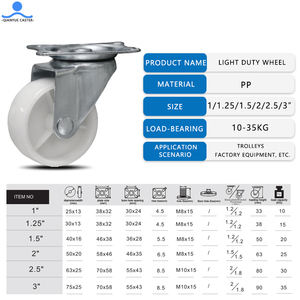 <span class=keywords><strong>3</strong></span> Inch 4 Inch Meubel Draaibare Kar Verplaatsbare Universele Wiel Industriële Apparatuur Wit Pp Licht Caster - Product Image 6