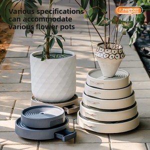 Support de pot de fleurs transfrontalier pour jardin domestique, avec plateau de drainage, pour plantes vertes, en plastique respirant et durable, base de stockage d'eau simple avec roulettes - Product Image 3