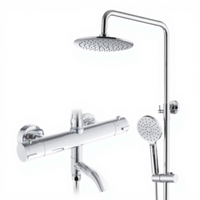 Ensemble de douche thermostatique en céramique moderne avec mitigeur monocommande eau chaude/froide, robinet de salle de bain mural en laiton pour hôtels